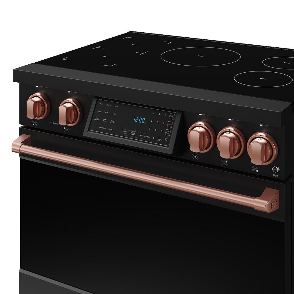 36 Inch Professional Induction Range With Tilt Panel Touch Control In Black and Rose Gold  Gordon Ramsay Series