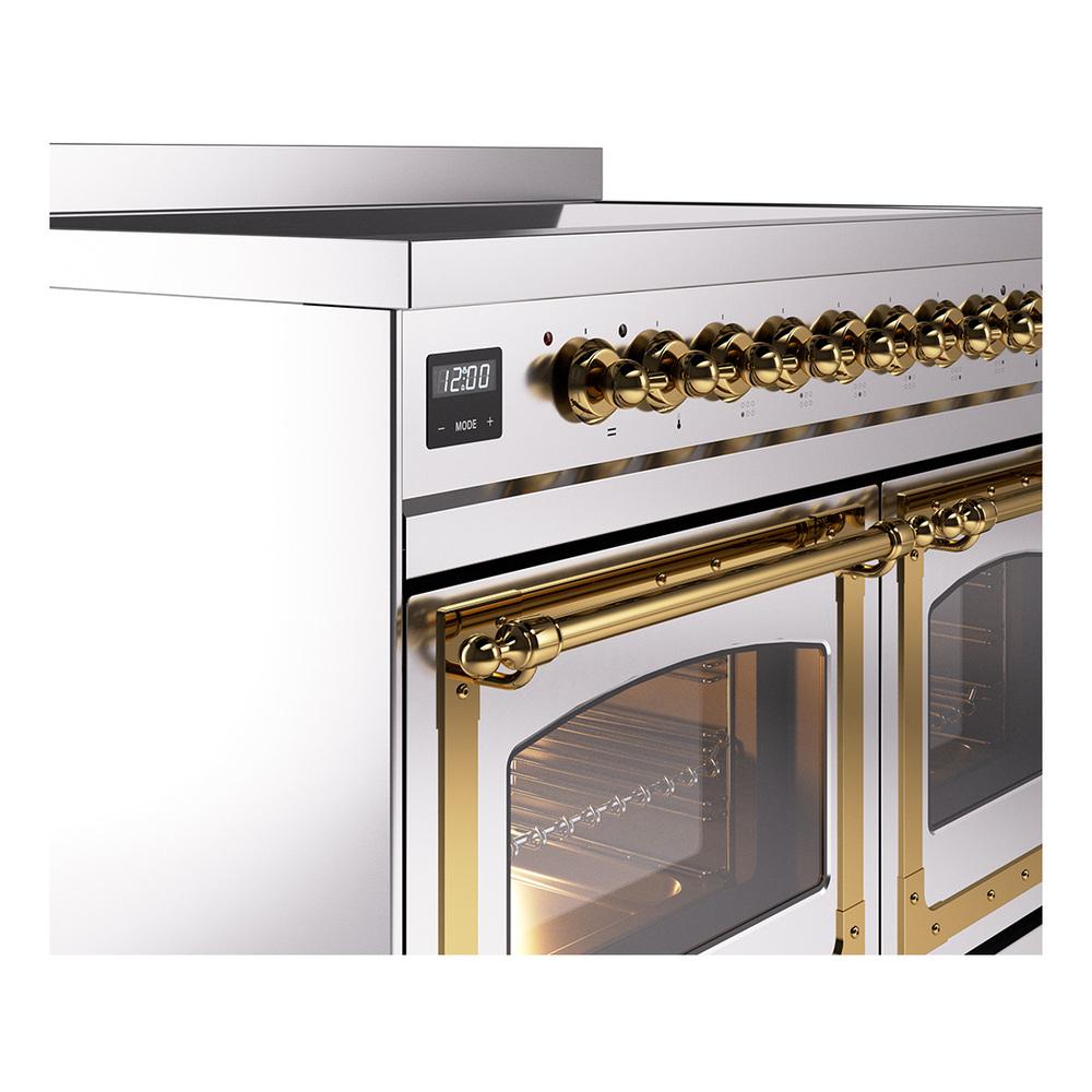 ILVE UNDI406NMPSSG Nostalgie II Noblesse 40 inch Induction Range (Triple Glass Door, Stainless Steel, Brass)