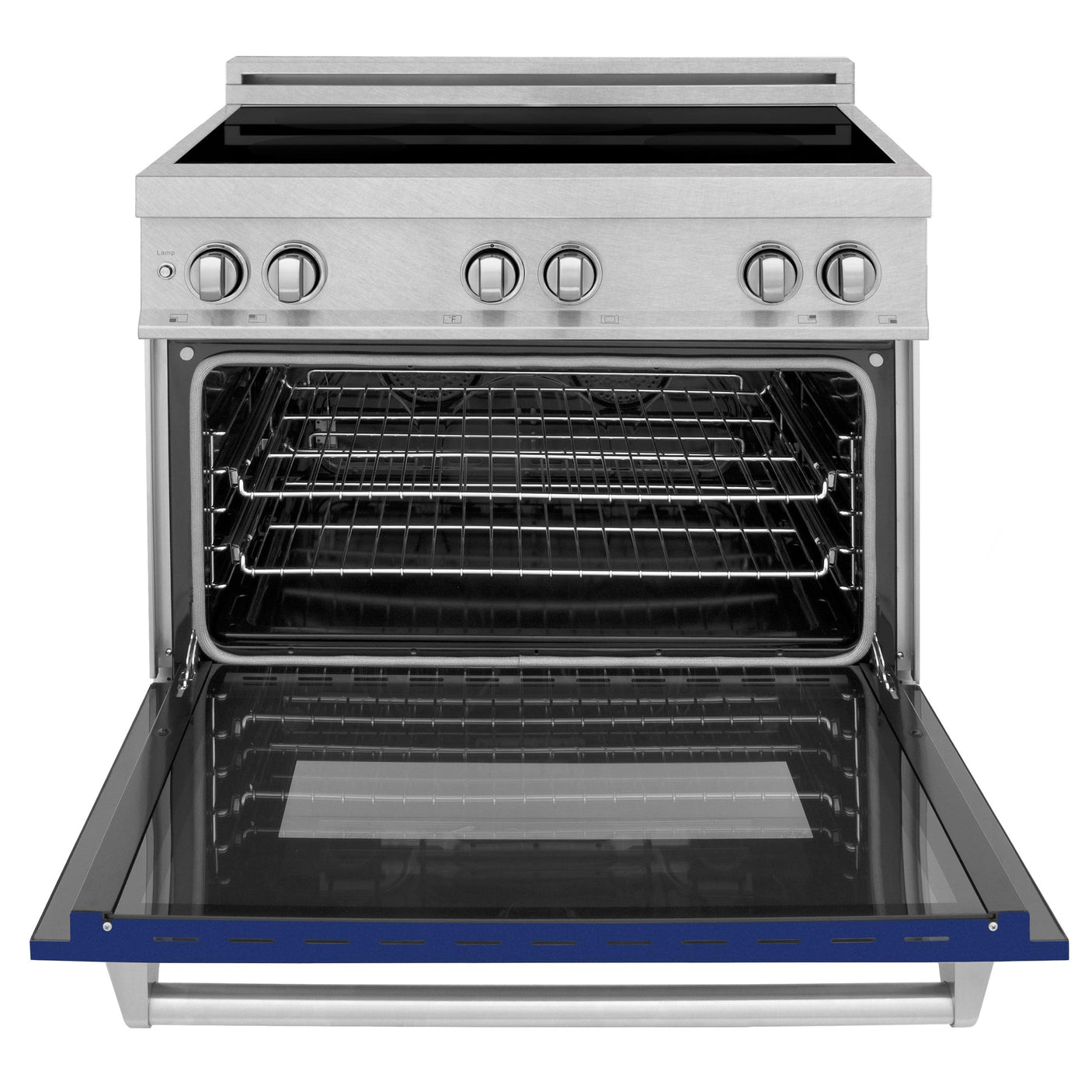 ZLINE 36" 4.6 cu. ft. Induction Range in DuraSnow with a 4 Element Stove and Electric Oven (RAINDS-36) [Color: Blue Gloss]