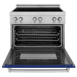 ZLINE 36" 4.6 cu. ft. Induction Range in DuraSnow with a 4 Element Stove and Electric Oven (RAINDS-36) [Color: Blue Gloss]