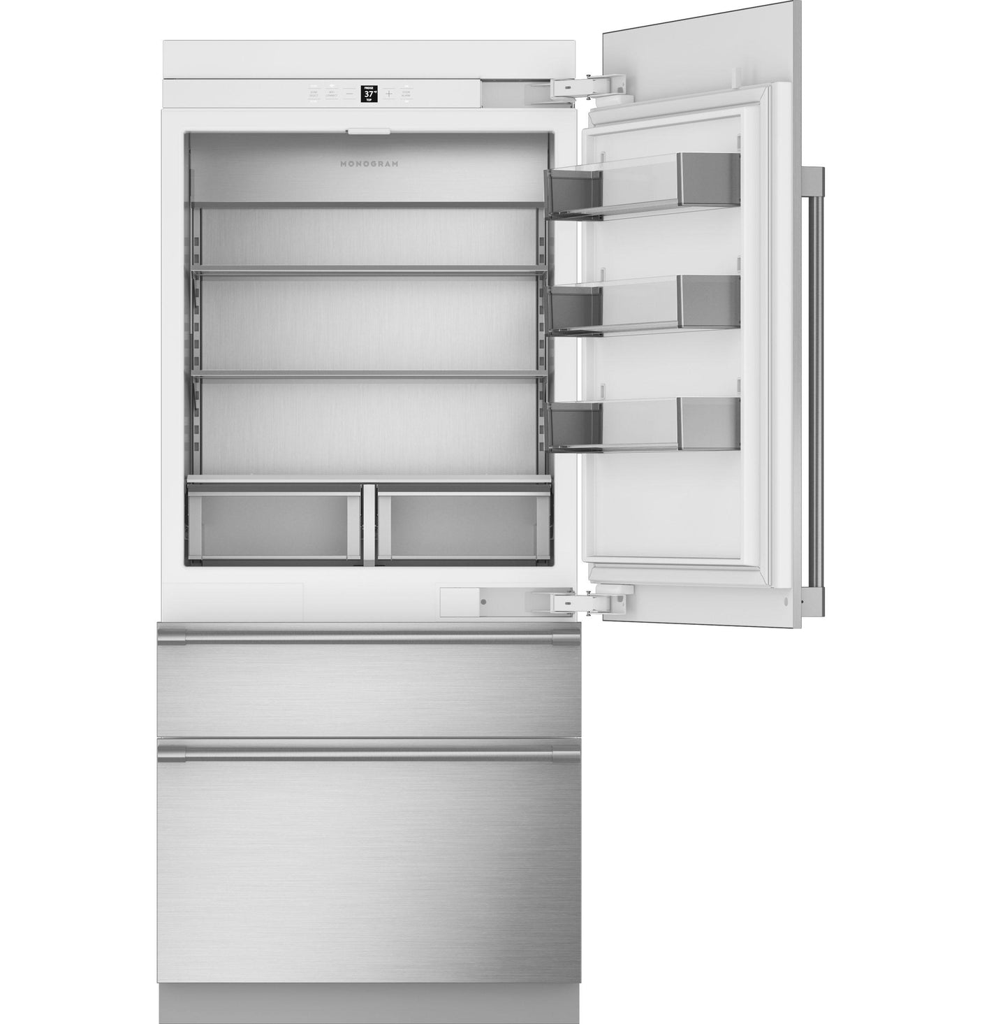 Monogram 36" Panel-Ready Integrated Bottom-Freezer Refrigerator- Right Hinge