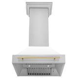 ZLINE 30 in. Autograph Edition Stainless Steel Range Hood with White Matte Shell and Accents (8654STZ-WM30) [Color: Gold]