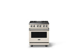 30"W. Dual Fuel Range (Finish: Pure White, Trim: Polished Chrome, Fuel: Propane)