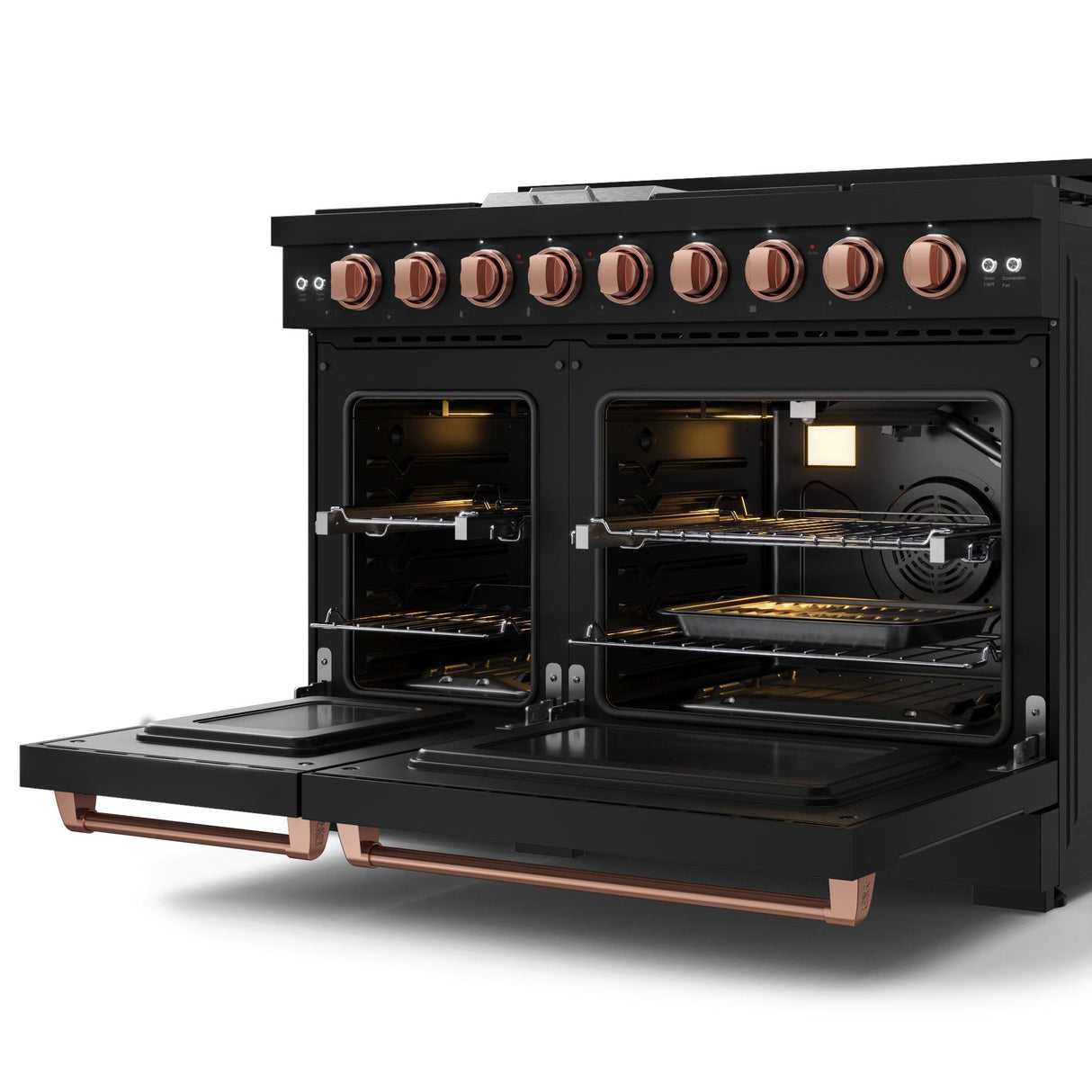 48 Inch Professional Lp Range With Pro-style Knobs In Black/rose Gold  Gordon Ramsay Series