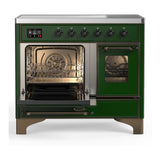 ILVE UMDIB40NR3EGB Majestic III 40 inch Induction Range with 6 Elements, 3.82 cu. ft. Total Oven Capacity (Triple Glass Door, Emerald Green, Burnished)