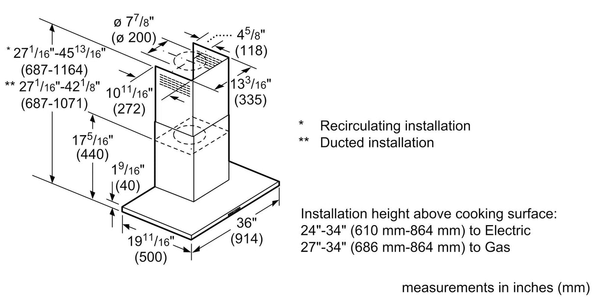 500 Series, Box style canopy, 600 CFM