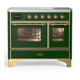 ILVE UMDIB40NR3EGG Majestic III 40 inch Induction Range with 6 Elements, 3.82 cu. ft. Total Oven Capacity (Triple Glass Door, Emerald Green, Brass)