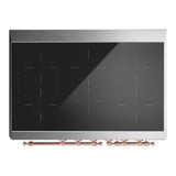 ILVE UMDIB40NR3BGP Majestic III 40 inch Induction Range with 6 Elements, 3.82 cu. ft. Total Oven Capacity (Triple Glass Door, Blue Grey, Copper)