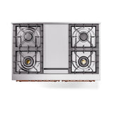 ILVE UND40FQNMPAWPLP Nostalgie II Noblesse 40 inch Dual Fuel Range (Liquid Propane, Solid Door, Antique White, Copper)