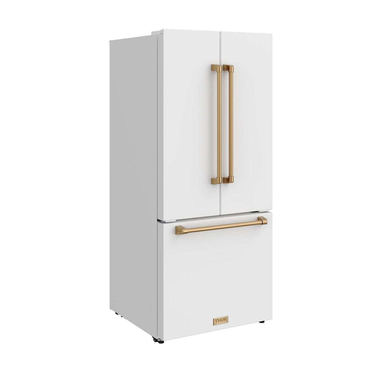 30 Inch French Door Counter Depth Refrigerator With Ice Maker - White/bronze  Gordon Ramsay Series