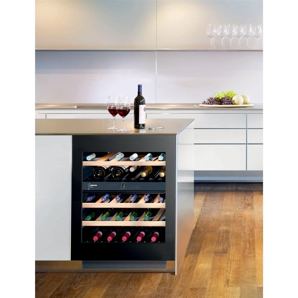 Undercounter Wine Cabinet, 24", Lock, 2 Zone, Reversible Door