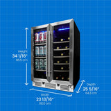 Danby 24 Under Counter French Door Beverage Center in Stainless Steel