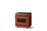 36"W. Dual Fuel Range (Burner: 6b, Finish: Spiced Cider, Trim: Polished Chrome, Fuel: Natural Gas)
