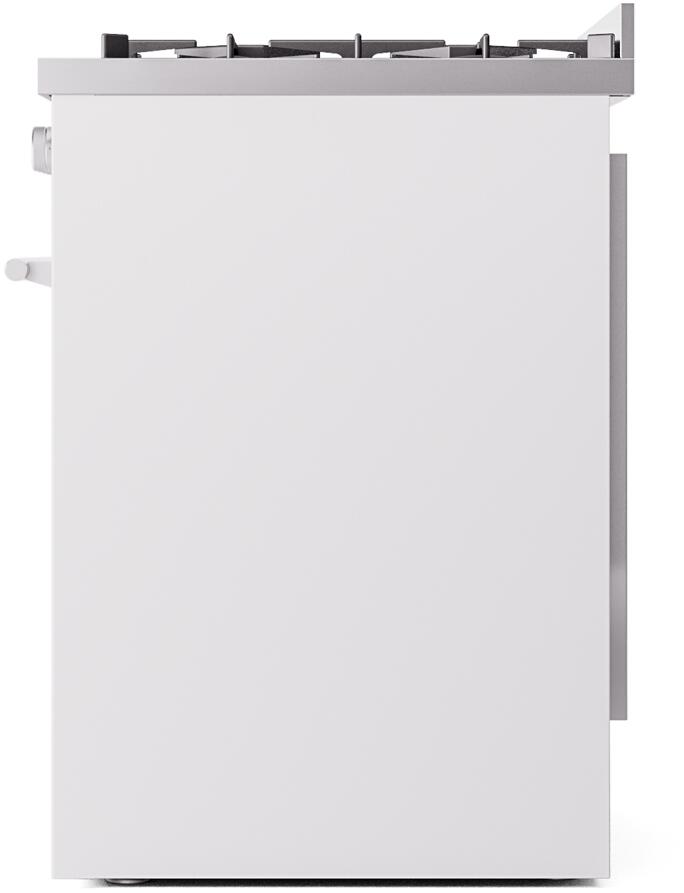 Professional Plus II 30 Inch Dual Fuel Liquid Propane Freestanding Range in White with Trim