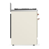 ILVE UM30QNR3AWPLP Majestic III 30 inch Dual Fuel Range with 5 Black Brass Burners, Dual Function Burner up to 25,000 BTU (Liquid Propane, Solid Door, Antique White, Copper)