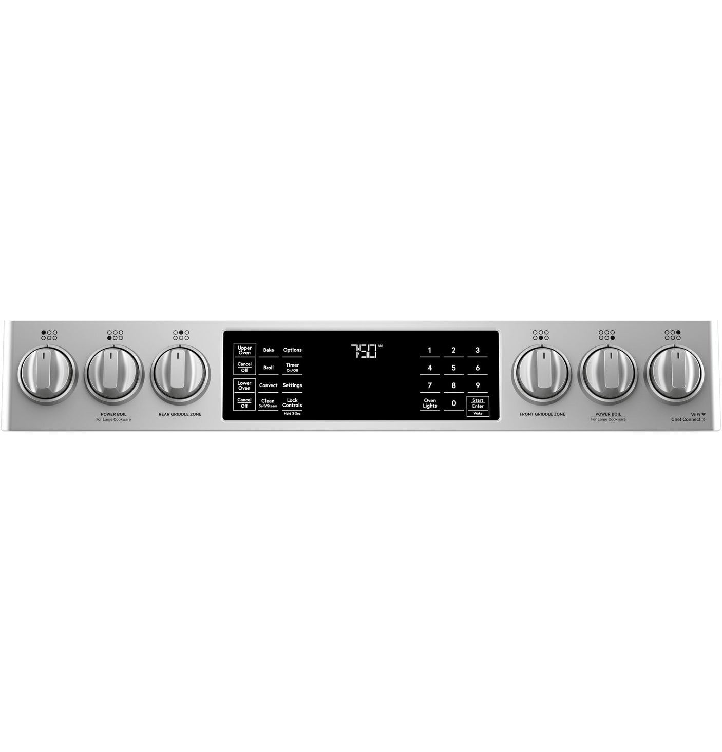 Café 30" Smart Slide-In, Front-Control, Gas Double-Oven Range with Convection