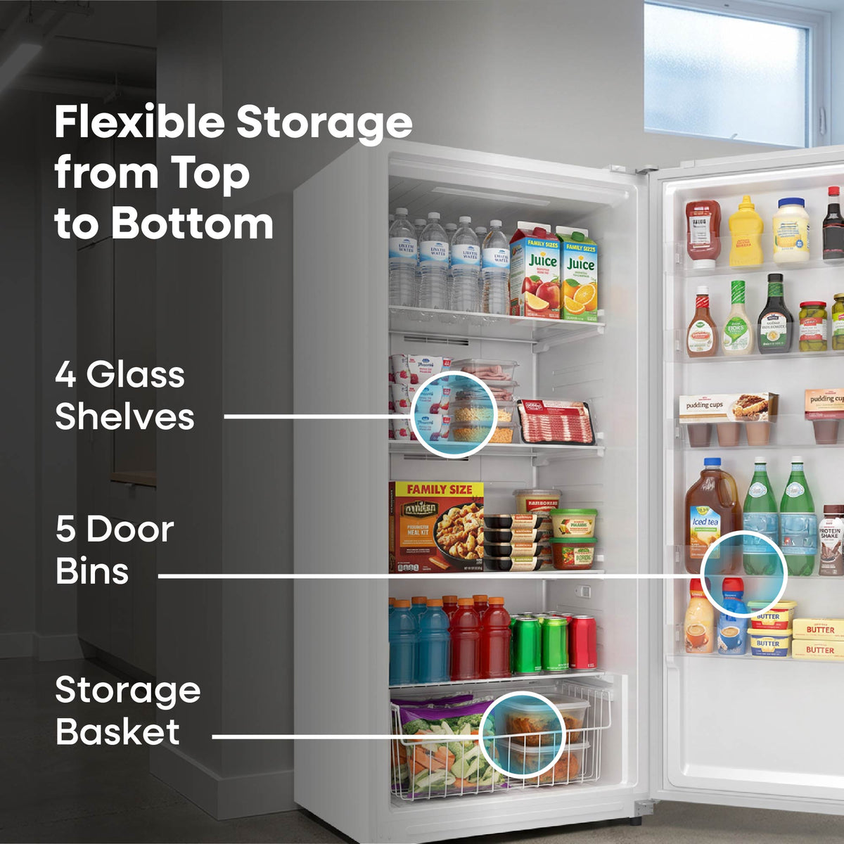 Element 32.7 inch, 20.2 cu. ft. Convertible Upright Freezer - White, ENERGY STAR (EXUF20CEEW)