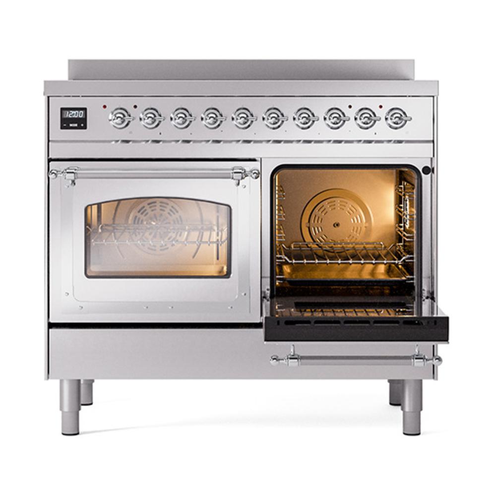 ILVE UNDI406NMPSSC Nostalgie II Noblesse 40 inch Induction Range (Triple Glass Door, Stainless Steel, Chrome)