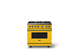 36"W. Sealed Burner Gas Range (Burner: 6b, Finish: Daffodil, Trim: Polished Chrome, Fuel: Natural Gas)