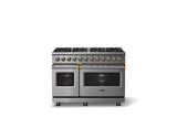 48"W. Dual Fuel Range (Burner: 8b, Finish: Stainless Steel, Trim: Polished Chrome, Fuel: Propane)