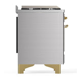ILVE UM36FNR3SSGLP Majestic III 36 inch Dual Fuel Range with 6 Black Brass Burners and Griddle, Dual Function Burner up to 25,000 BTU (Triple Glass Door, Stainless Steel, Brass, Liquid Propane)