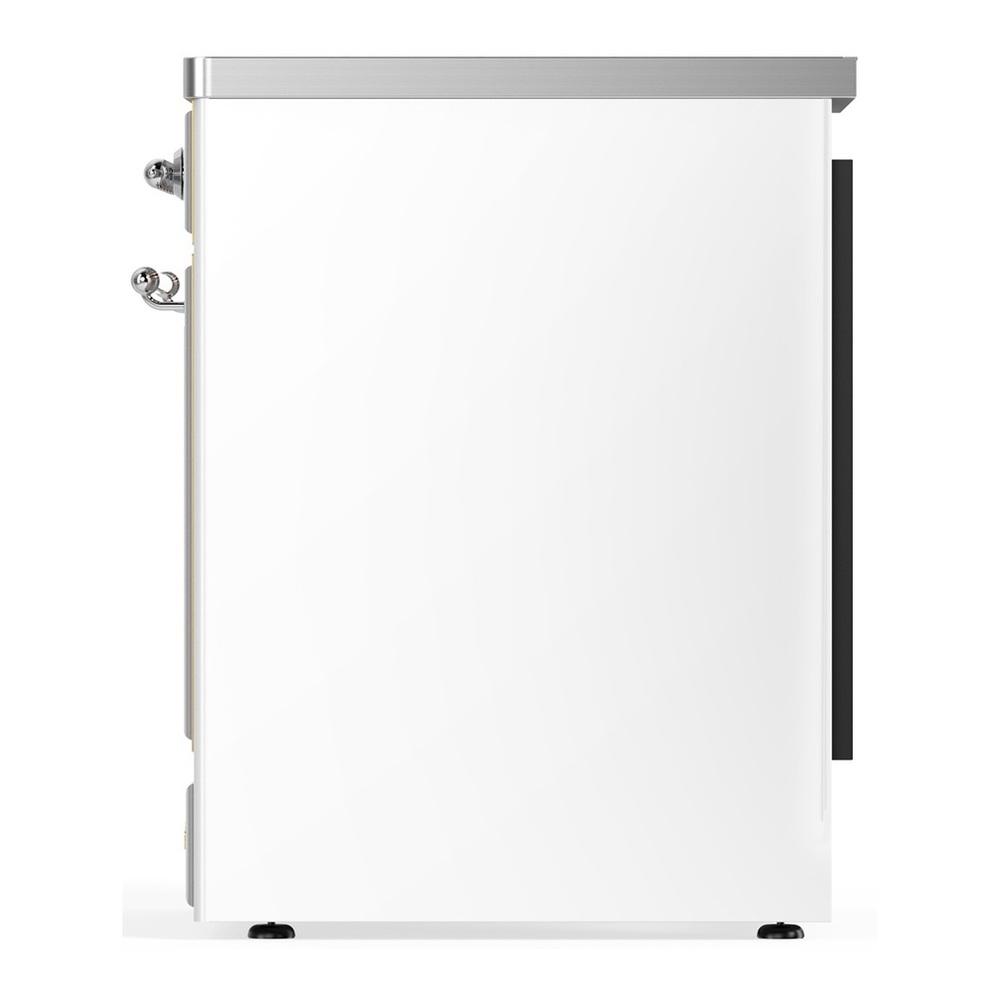 ILVE UMIB30NR3WHC Majestic III 30 inch Induction Range with 4 Elements, 4 cu. ft. Oven Capacity (Triple Glass Door, White, Chrome)