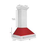 ZLINE 36 in. DuraSnow Stainless Steel Range Hood with DuraSnow Shell (8654SNX-36) [Color: Red Matte]