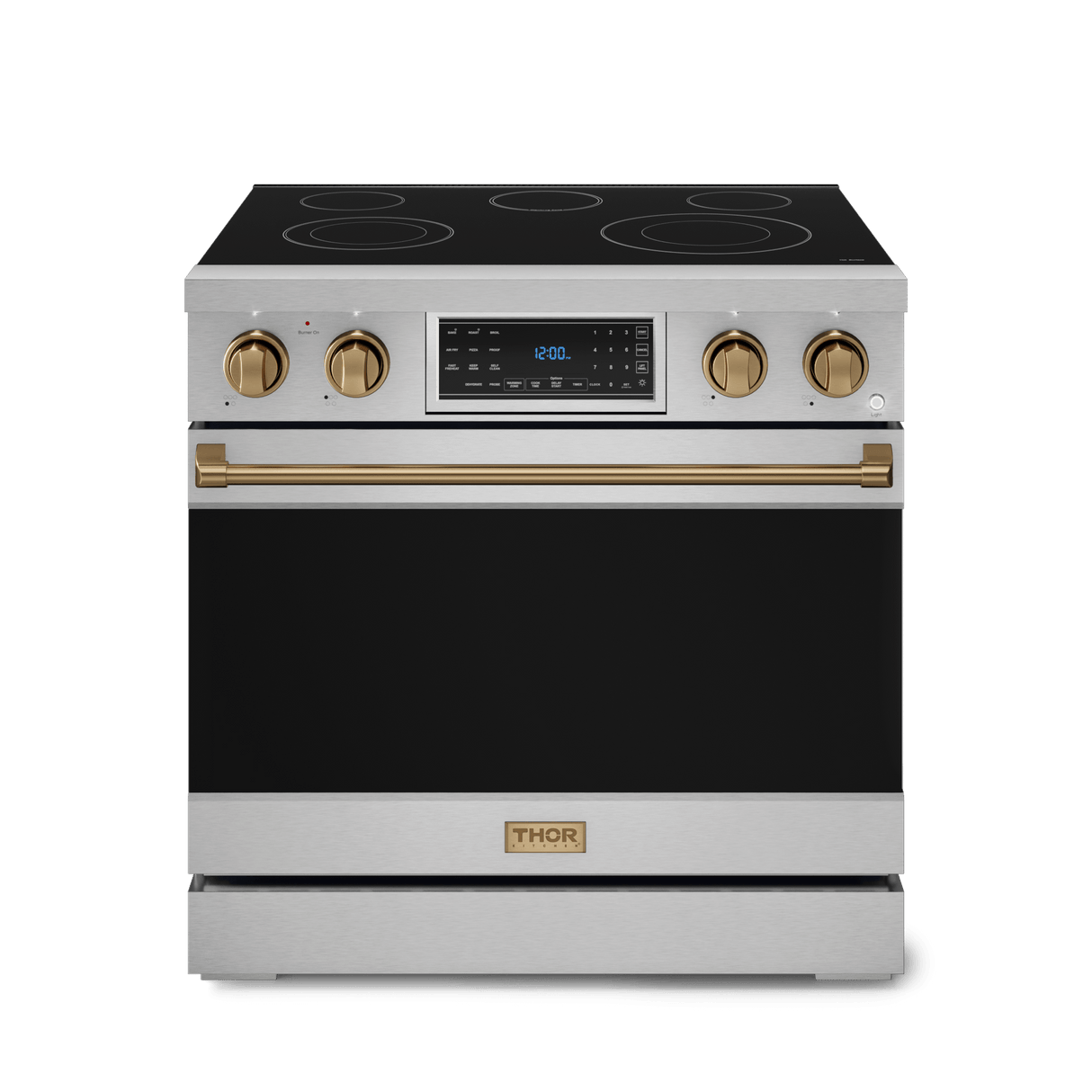 36 Inch Professional Electric Range With Tilt Panel Touch Control In Stainless Steel/bronze  Gordon Ramsay Series