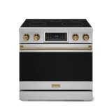 36 Inch Professional Electric Range With Tilt Panel Touch Control In Stainless Steel/bronze  Gordon Ramsay Series