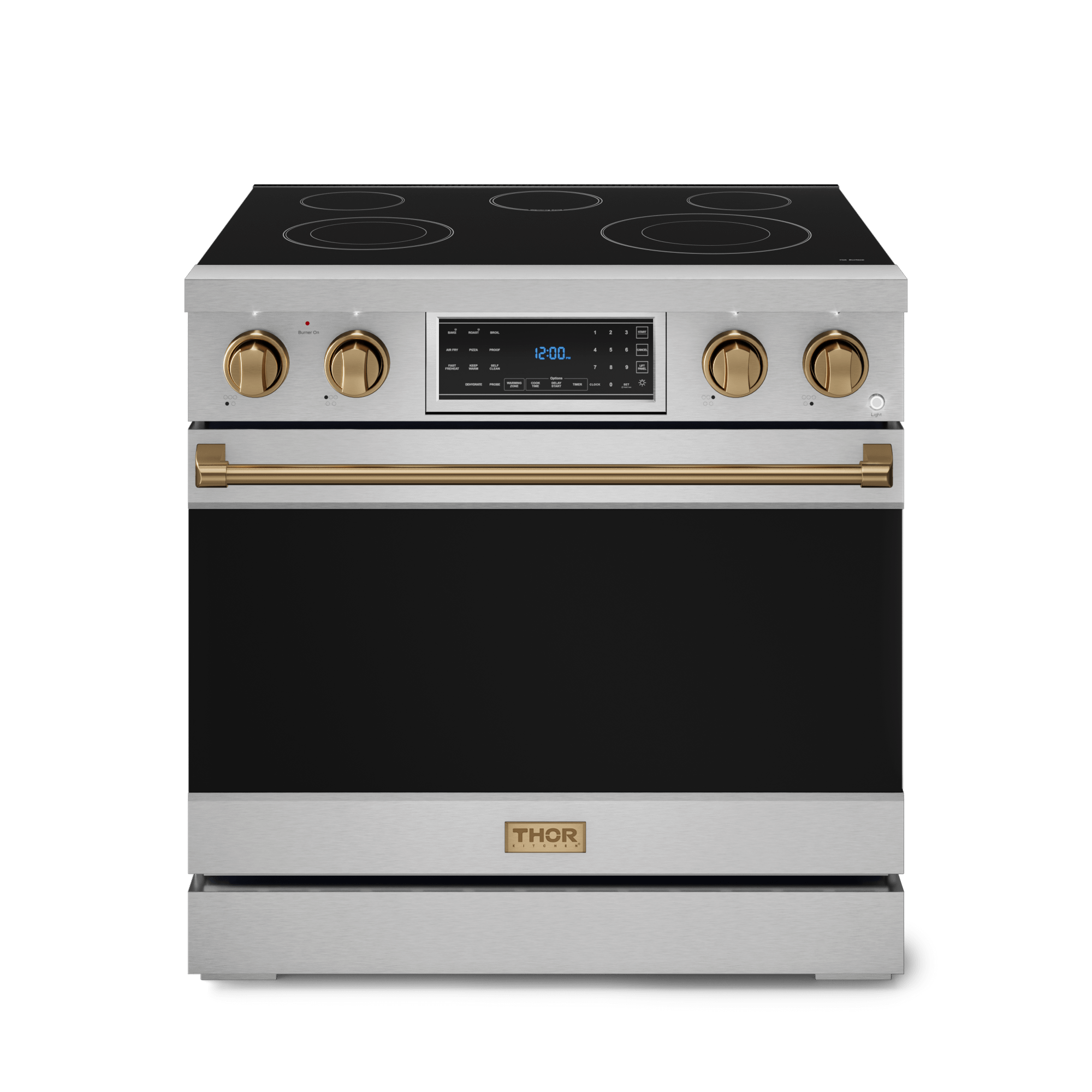 36 Inch Professional Electric Range With Tilt Panel Touch Control In Stainless Steel/bronze  Gordon Ramsay Series