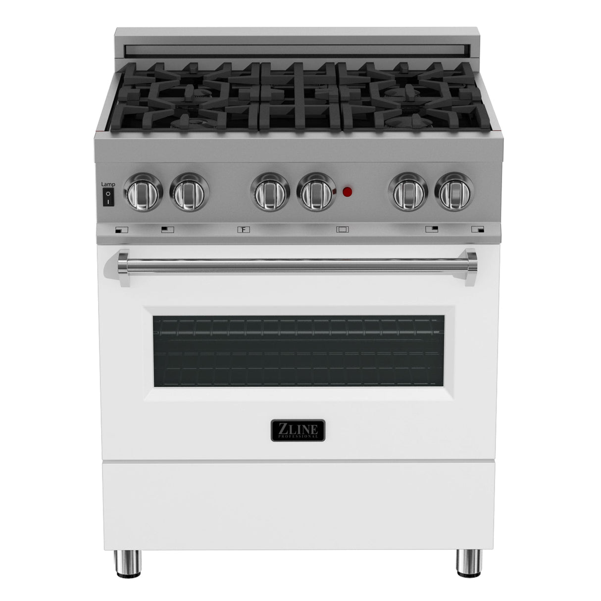 ZLINE 30 in. 4.0 cu. ft. Dual Fuel Range with Gas Stove and Electric Oven in All DuraSnow Stainless Steel with Color Door Options (RAS-SN-30) [Color: White Matte]