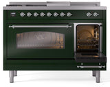 Nostalgie II 48 Inch Dual Fuel Liquid Propane Freestanding Range in Emerald Green with Chrome Trim