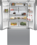 800 Series French Door Bottom Mount Refrigerator 36" Stainless steel (with anti-fingerprint), Total No Frost