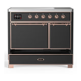 ILVE UMDIB40QNR3MGP Majestic III 40 inch Induction Range with 6 Elements, 3.82 cu. ft. Total Oven Capacity (Solid Door, Graphite Matte, Copper)