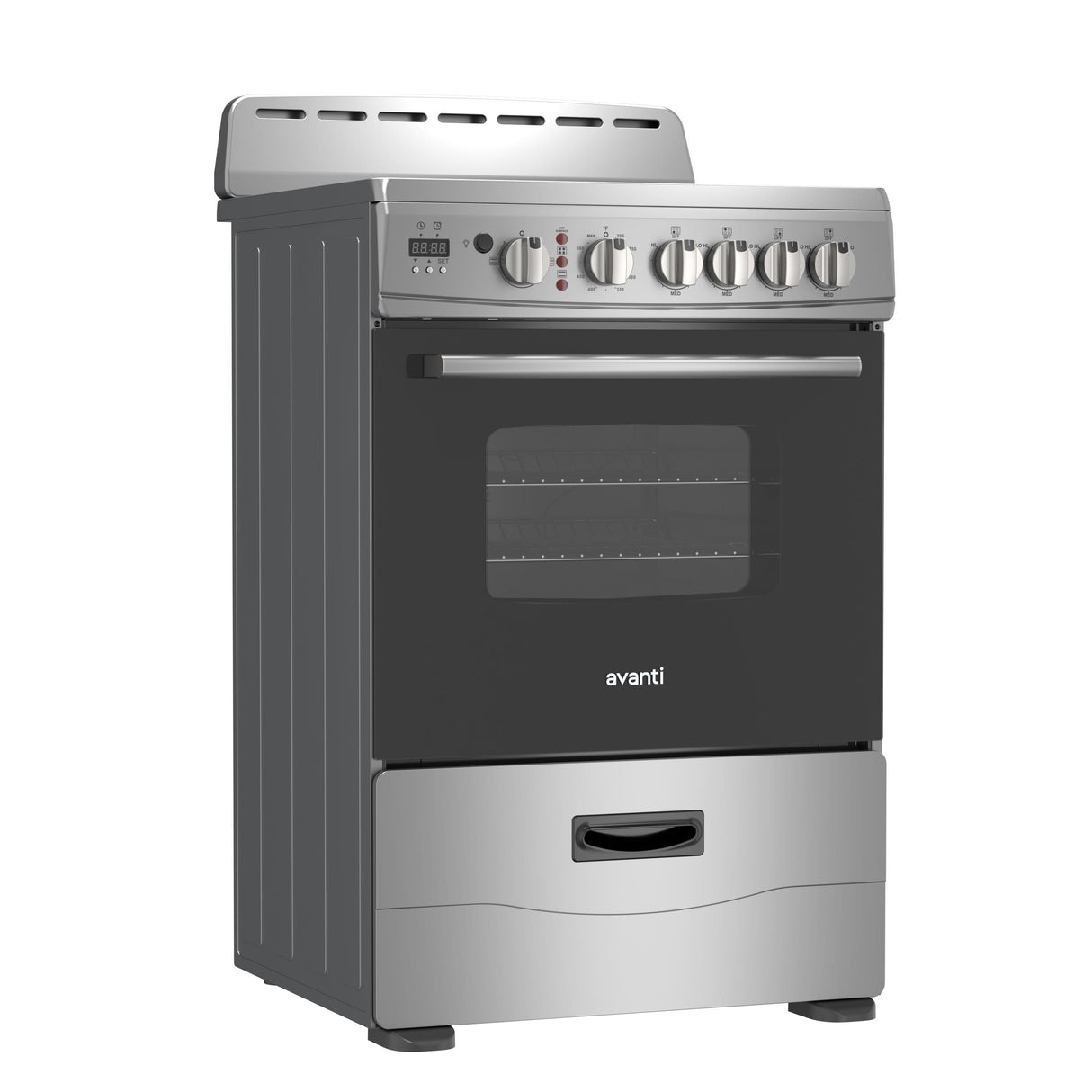 Avanti 24-Inch Freestanding Electric Range with Ceramic Glass Cooktop and Digital Timer, in Stainless Steel (CERU240P3S)