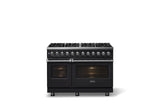 48"W. Dual Fuel Range (Burner: 8b, Finish: Onyx, Trim: Polished Chrome, Fuel: Natural Gas)