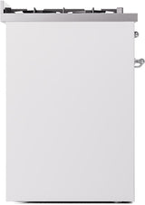 Nostalgie II 30 Inch Dual Fuel Liquid Propane Freestanding Range in White with Chrome Trim