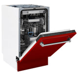ZLINE 18" Tallac Series 3rd Rack Top Control Dishwasher with Traditional Handle, 51dBa [Color: Red Gloss]