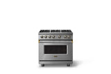 36"W. Sealed Burner Gas Range (Burner: 6b, Finish: Stainless Steel, Trim: Polished Chrome, Fuel: Propane)