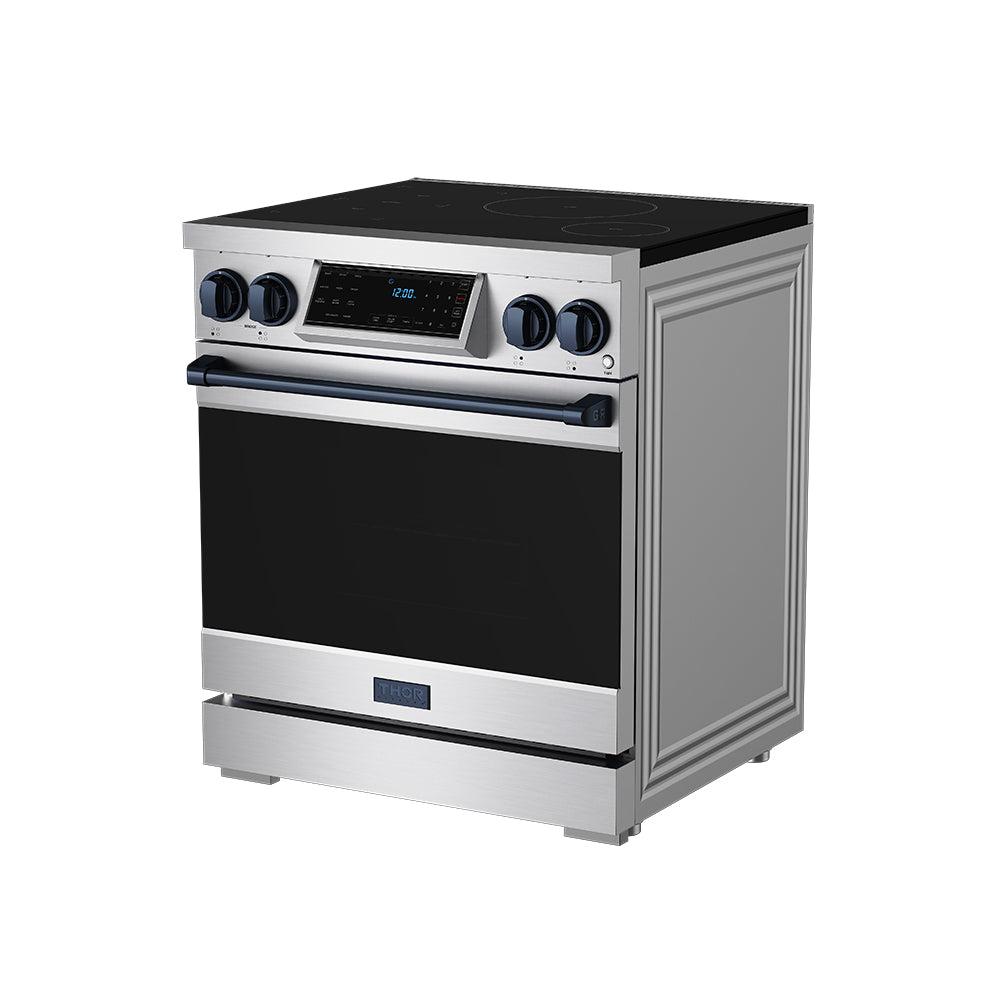 30 Inch Professional Induction Range With Tilt Panel Touch Control In Stainless Steel and Blue  Gordon Ramsay Series