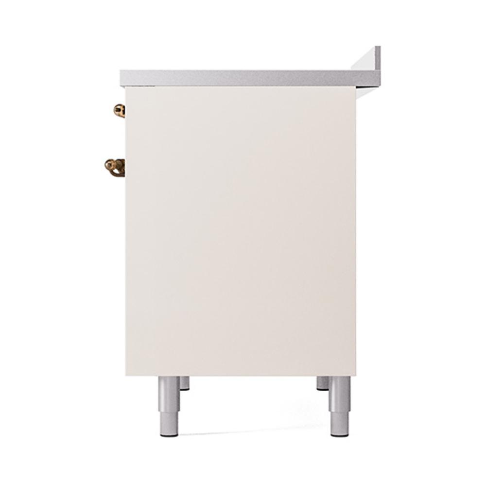 ILVE UNDI406QNMPAWB Nostalgie II Noblesse 40 inch Induction Range (Solid Door, Antique White, Burnished)