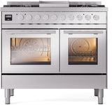Professional Plus II 40 Inch Dual Fuel Natural Gas Freestanding Range in Stainless Steel with Trim