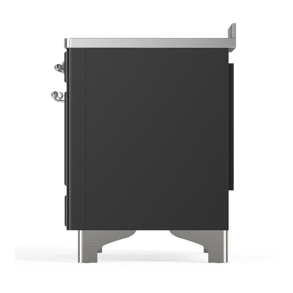 ILVE UMIB48NR3MGC Majestic III 48 inch Induction Range with 6 Elements, 5.02 cu. ft. Total Oven Capacity (Triple Glass Door, Graphite Matte, Chrome)