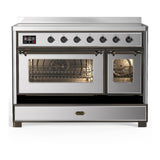 ILVE UMIB48NR3SSB Majestic III 48 inch Induction Range with 6 Elements, 5.02 cu. ft. Total Oven Capacity (Triple Glass Door, Stainless Steel, Burnished)