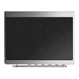 ILVE UMIB36QNR3BUC Majestic III 36 inch Induction Range with 6 Elements, 3.5 cu. ft. Total Oven Capacity (Solid Door, Burgundy, Chrome)