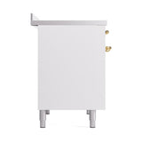 ILVE UNDI406QNMPWHG Nostalgie II Noblesse 40 inch Induction Range (Solid Door, White, Brass)