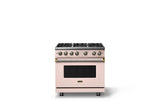 36"W. Sealed Burner Gas Range (Burner: 6b, Finish: Blush, Trim: Brushed Brass, Fuel: Propane)