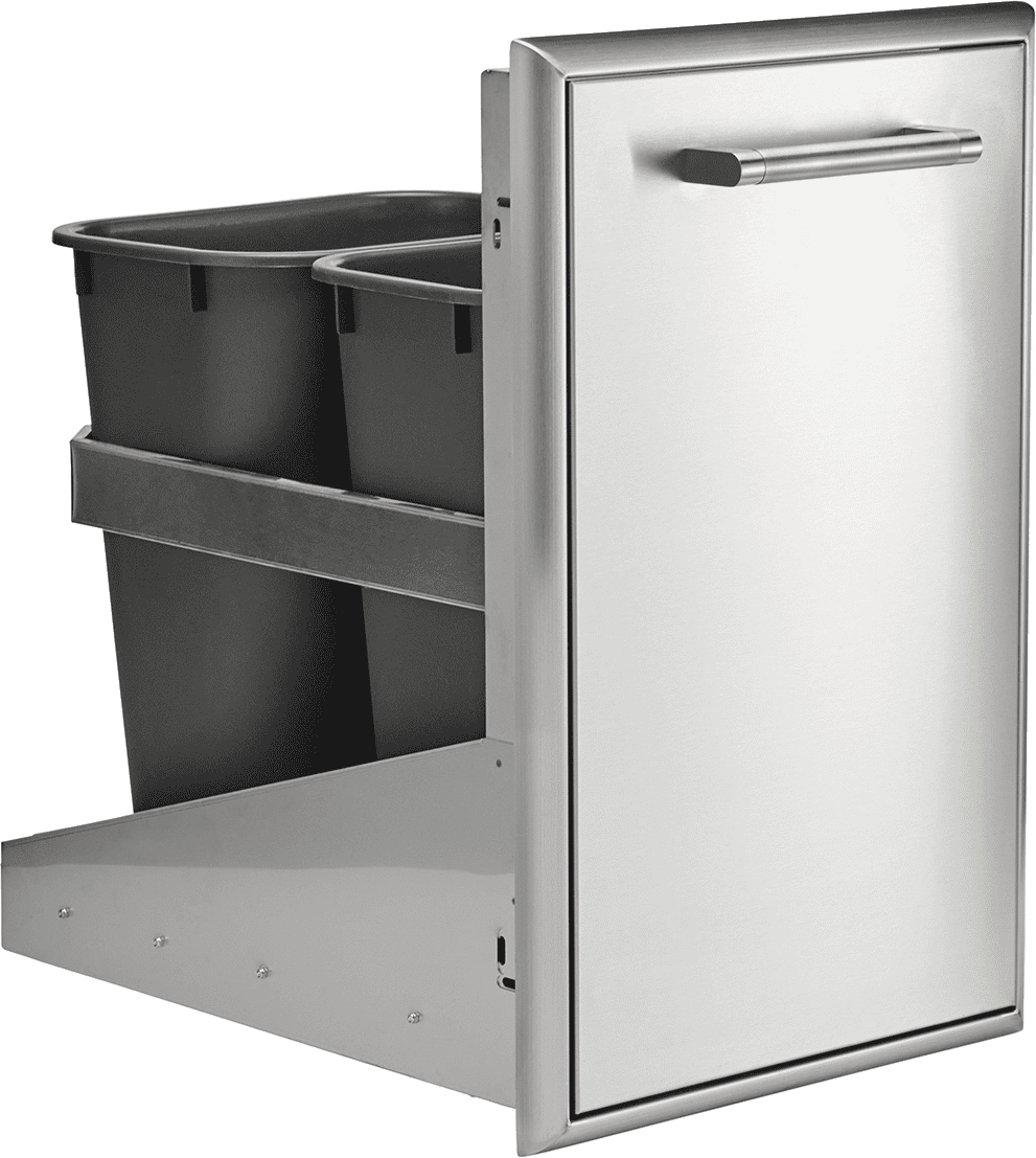 18" Front To Back Trash Recycle Combo