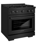 ZLINE 30 in. 4.2 cu. ft. 4 Burner Gas Range with Convection Gas Oven in Black Stainless Steel (SGRB-30)