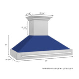 ZLINE 48 in. DuraSnow Stainless Steel Range Hood with Colored Shell Options (8654SNX-48) [Color: Blue Matte]